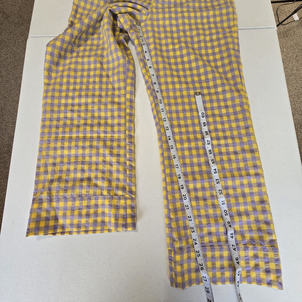 Anthropologie Yellow Violet Gingham Straight-Leg Pants - Women - Picture 7 of 13
